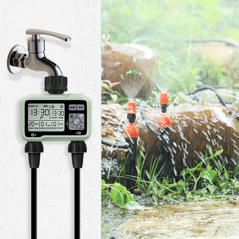 WiFi Bluetooth-compatible 2 Outlet Garden Water Timer Wireless