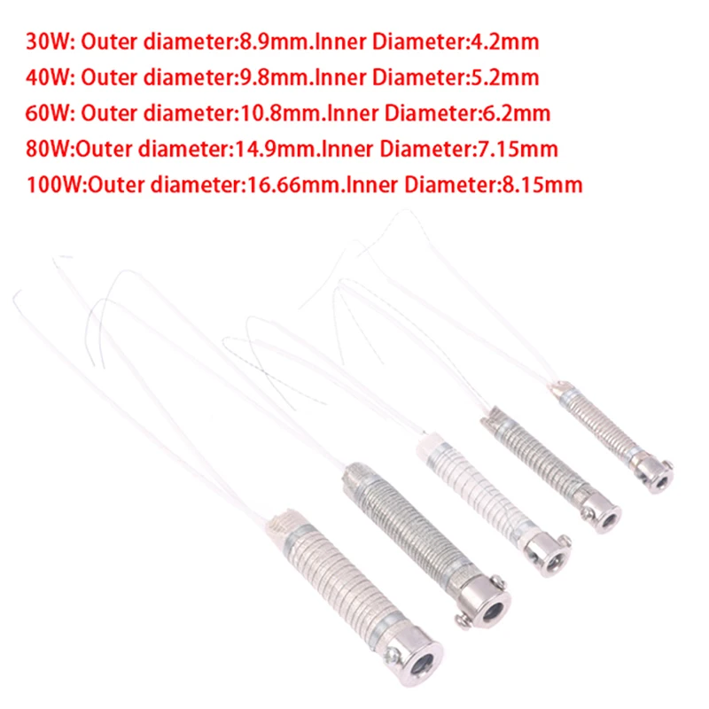 

New 30/40/60/80/100W Durable Electric Soldering Iron Core External Heating Element Replacement Weld Equipment Welding Tool