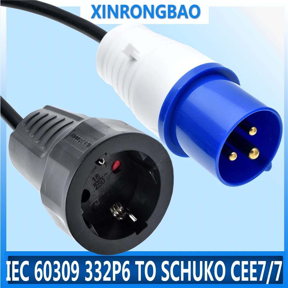 IEC60309332P6toSchukoCEE77OutletsocketconnecttheSchukoPlug