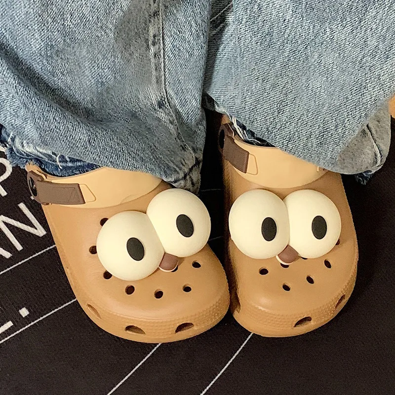 

2pcs/set Funny Cartoon Shoe Buckle DIY Children Hole Sandals Decorations Cute Big Eyes Shoe-buckle Adult Kids Shoes Accessories