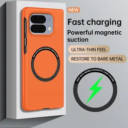Luxury Ultra - Thin Frameless Magnetic Phone Case for Google Pixel 10 Pro Fold (Orange)