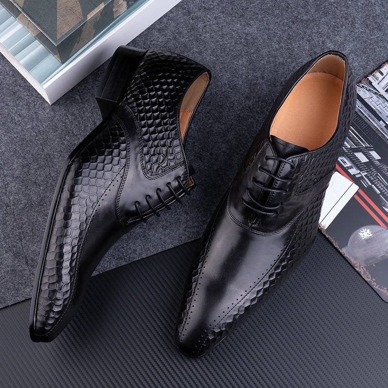 Zapatos de vestir para hombre con estampado lateral Oxfords
