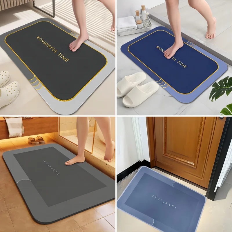 DiatomMudBathMatSuperAbsorbentRugNonSlipFloorEntranceCarpets
