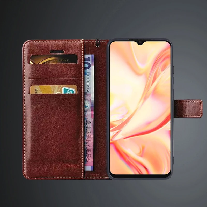 Luxurious PU Leather Wallet Case - Retro Flip Cover with Card Holder
