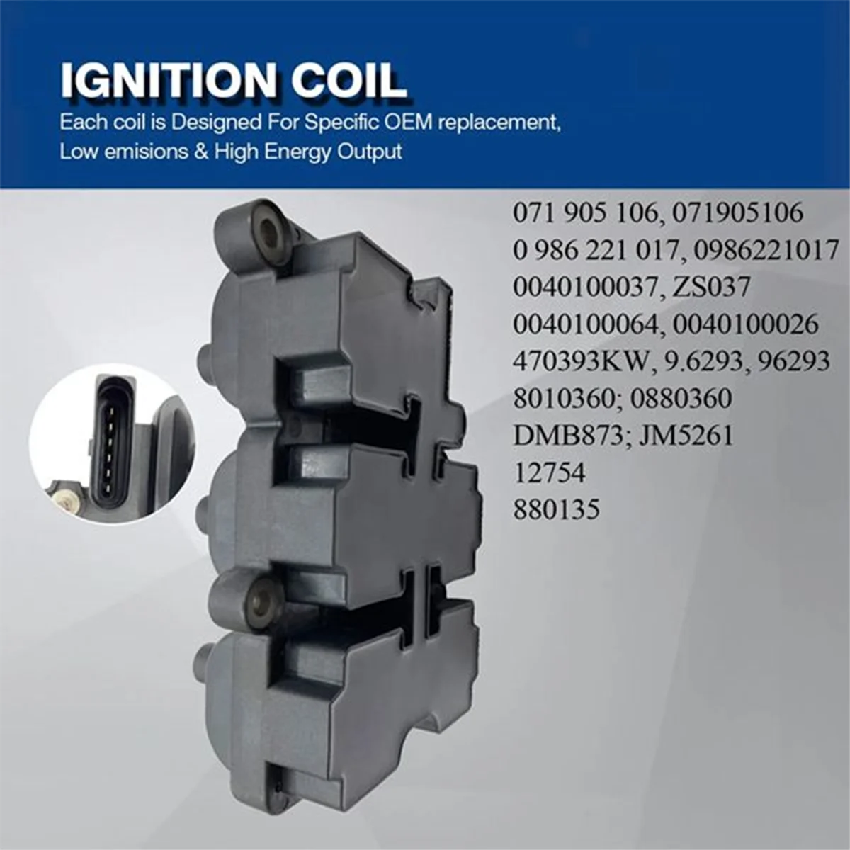 071905106 0986221017 Car Ignition Coil for SEAT Toledo VW VOLSWAGEN Bora Golf New Beetle 2000 Passat 2.3 V5 0040100037 4