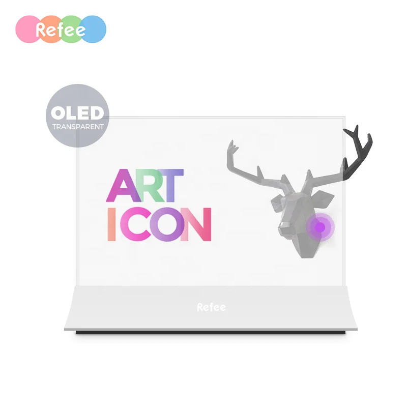 Refee Factory Oem Indoor 55 Pollici Display Oled Signag Digitale Trasparente