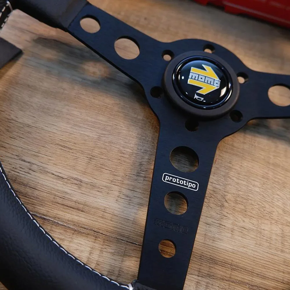 14 Inch 350mm Leather Auto Racing Steering Wheel fit for
