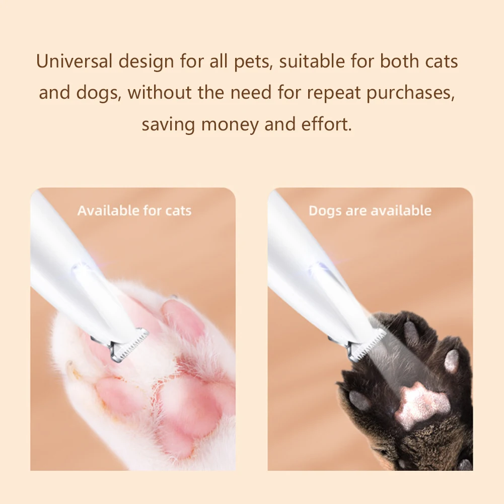 Pets Dog Paw Trimmer with LED Light Fully Waterproof Pet Hair Trimmer with Smart Display Cat Dog Grooming Clippers Pet Supplies