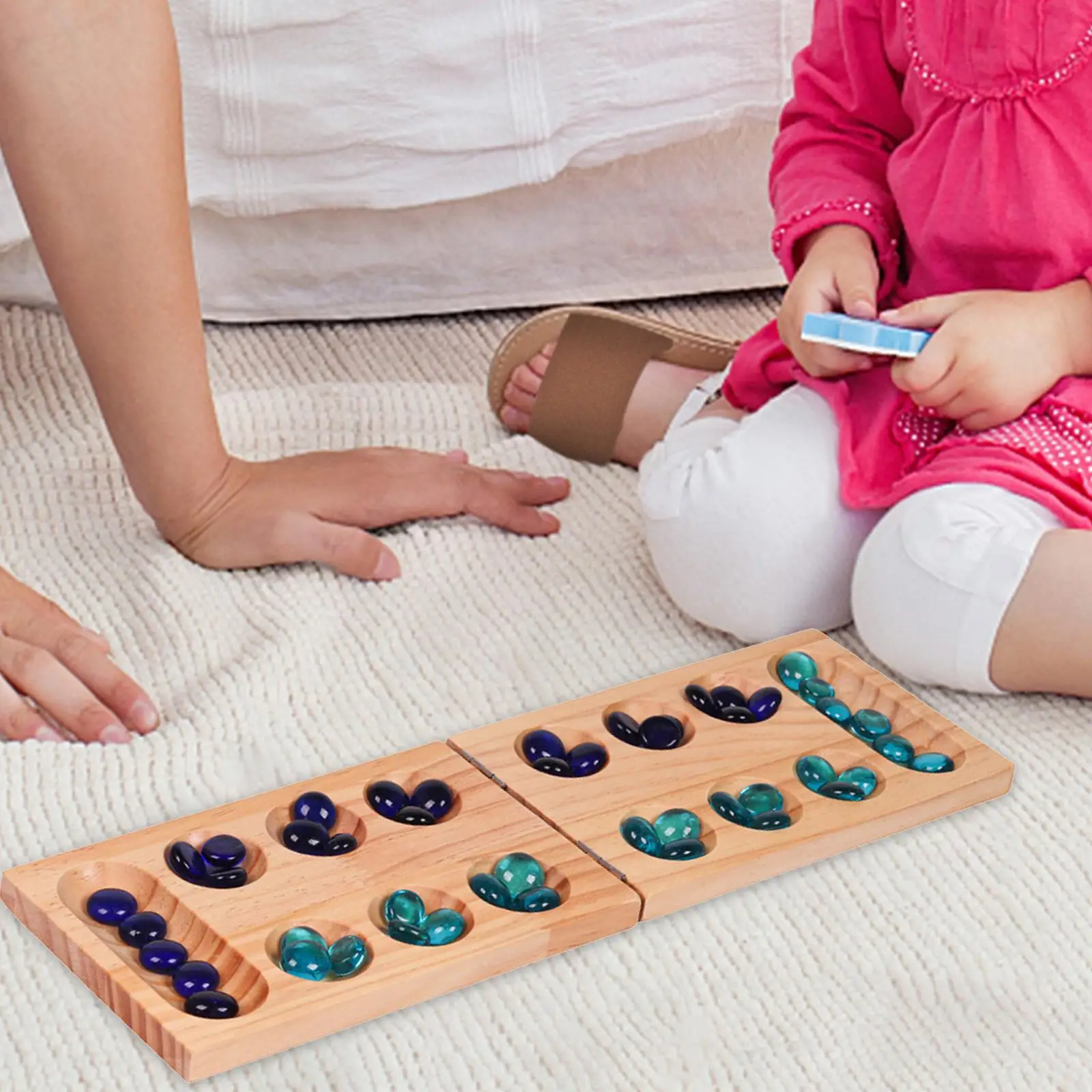 Wooden Board Game Multi Color Beads Children and Adults Portable Family Games