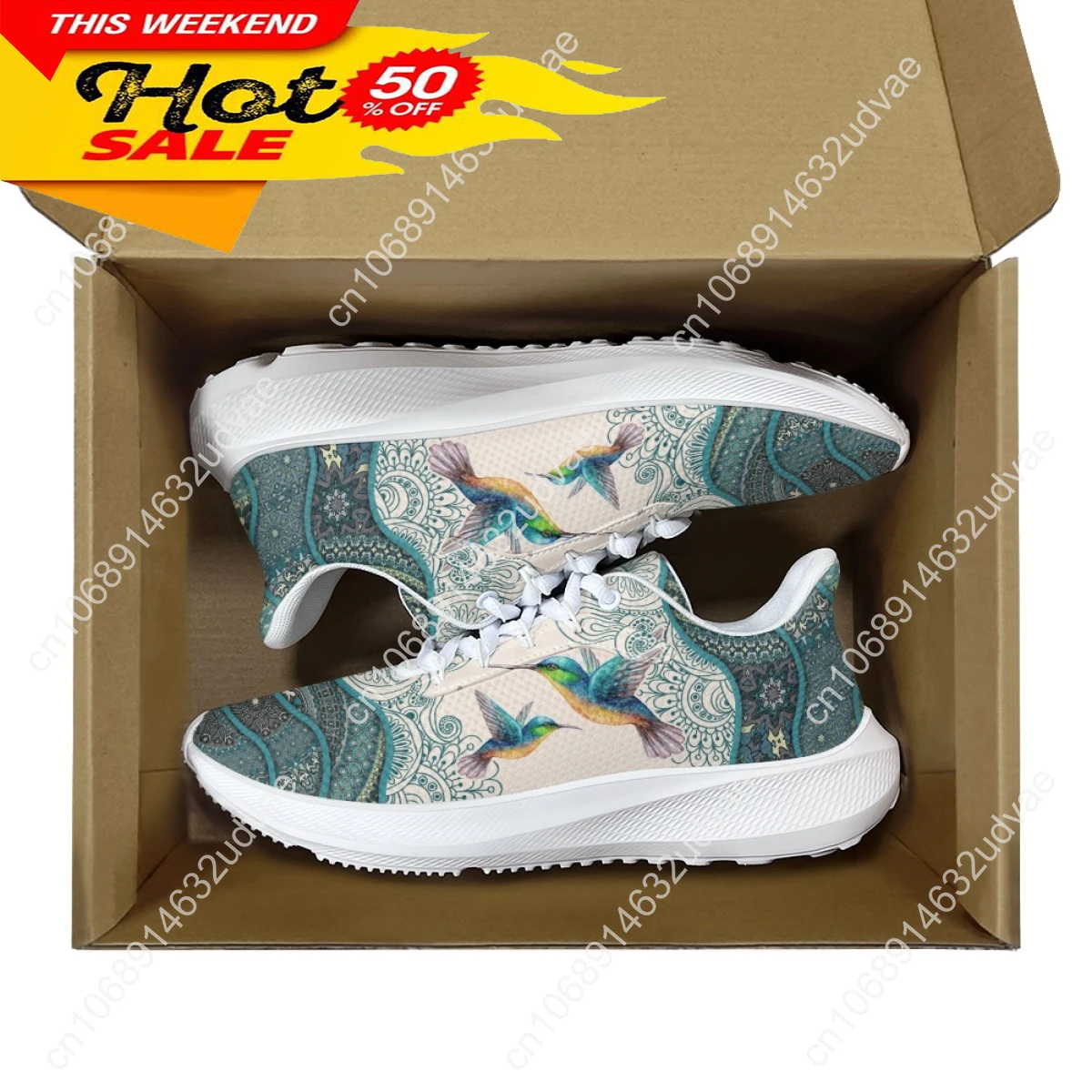 Bohemia Style Hummingbird Running Shoes Women's Lightweight Outdoor Platform Sneakers Comfortable Sport Tennis 2023
