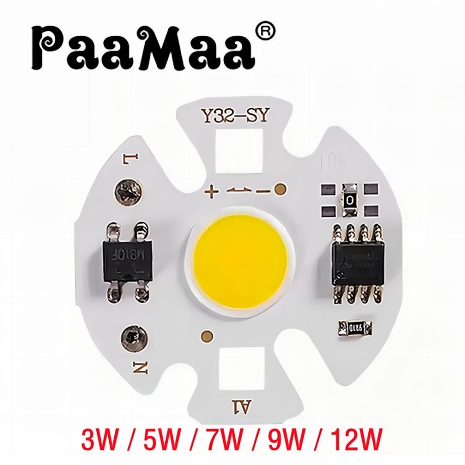 PaaMaa Y32 COB LED Chip Lamp Matrix AC 220V 3W 5W 7W 9W 12W For Floodlight Spotlight No Need Drive Projector Light Bulb Beads