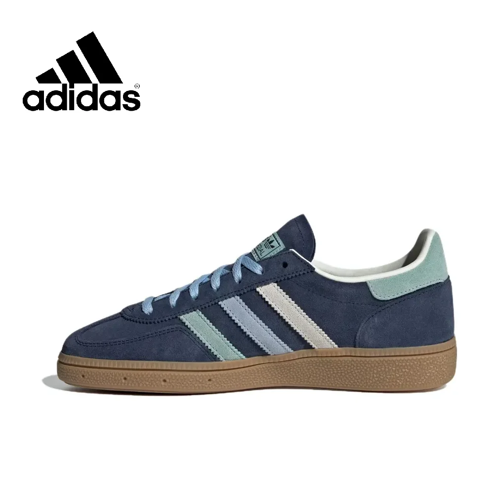 thumbnail image 1 of Pantalones cortos de tabla de corte bajo para hombre y mujer Adidas Original HANDBALL SPEZIAL LOW, color beige y gris, zapatos casuales a juego, 1 of 5