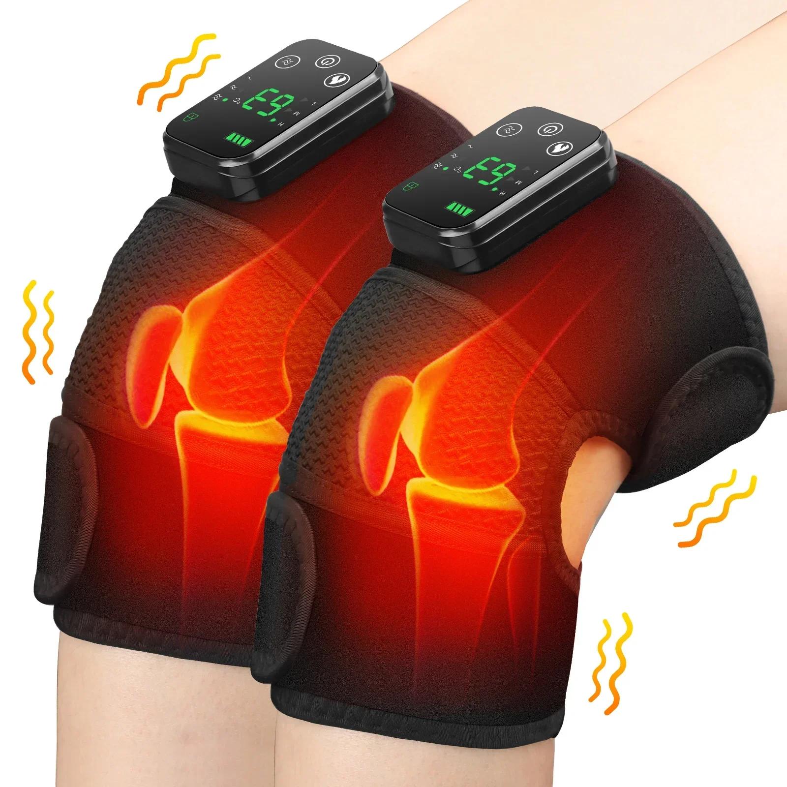 Eletric Heating Knee Massage Instrument Vibrator Knee Pad Joint