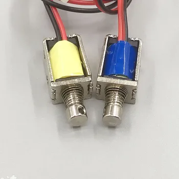 Mini electroimán de solenoide cuadrado pequeño, 8mm x 10mm, DC 3V/ 6V/ 9V/ 12V, 4mm de carrera, 1 unidad