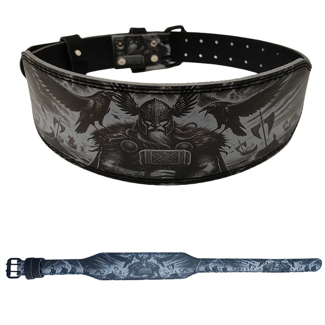 Gym Weight Lifting Belt, Mythology Style Powerlifting Belt, PU Fitness Belt for Men & Women Gym Strength Training Waist Support