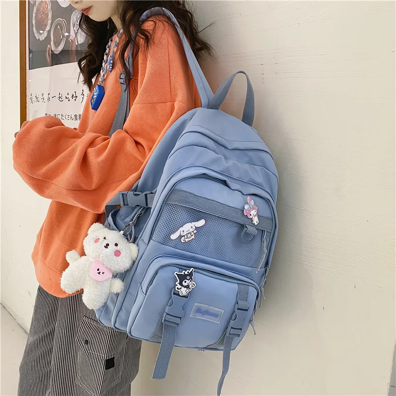 Fashion Backpack Women Multi-Pocket Laptop Bag College Student School Bags Waterproof Nylon Female Backpack Travel Lady Book Bag