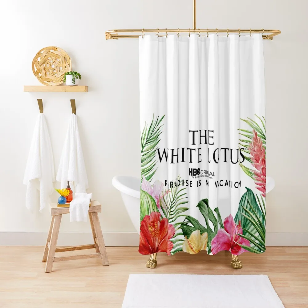 

the white lotus Shower Curtain Bathroom For Shower Transparent Bathroom Shower Window Waterproof Fabric Curtain