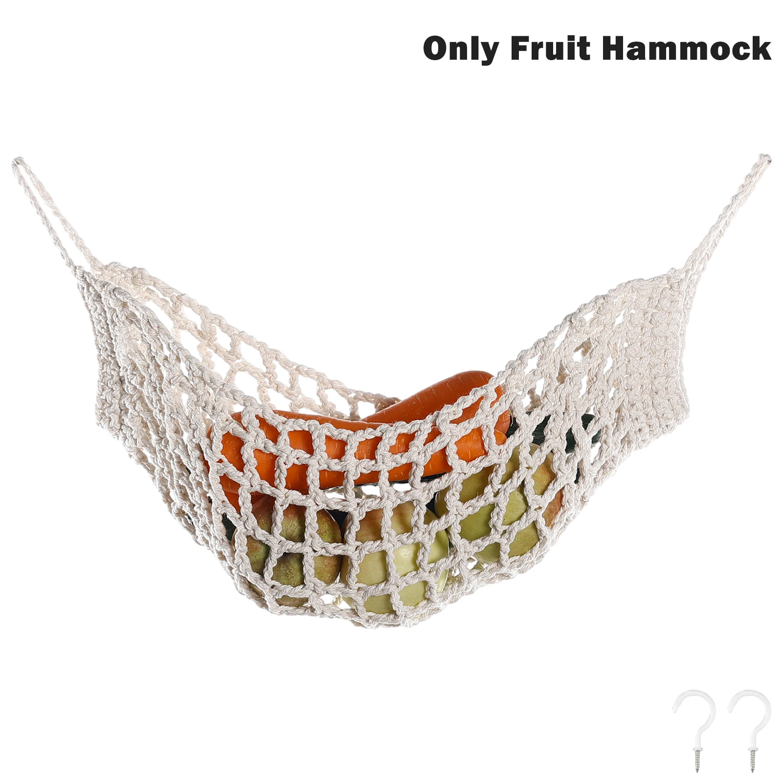 

Кухонный гамак для овощей, экономия пространства под шкаф, 2 крючка, стабильный, Плетеный, ручная работа, для хранения бананов