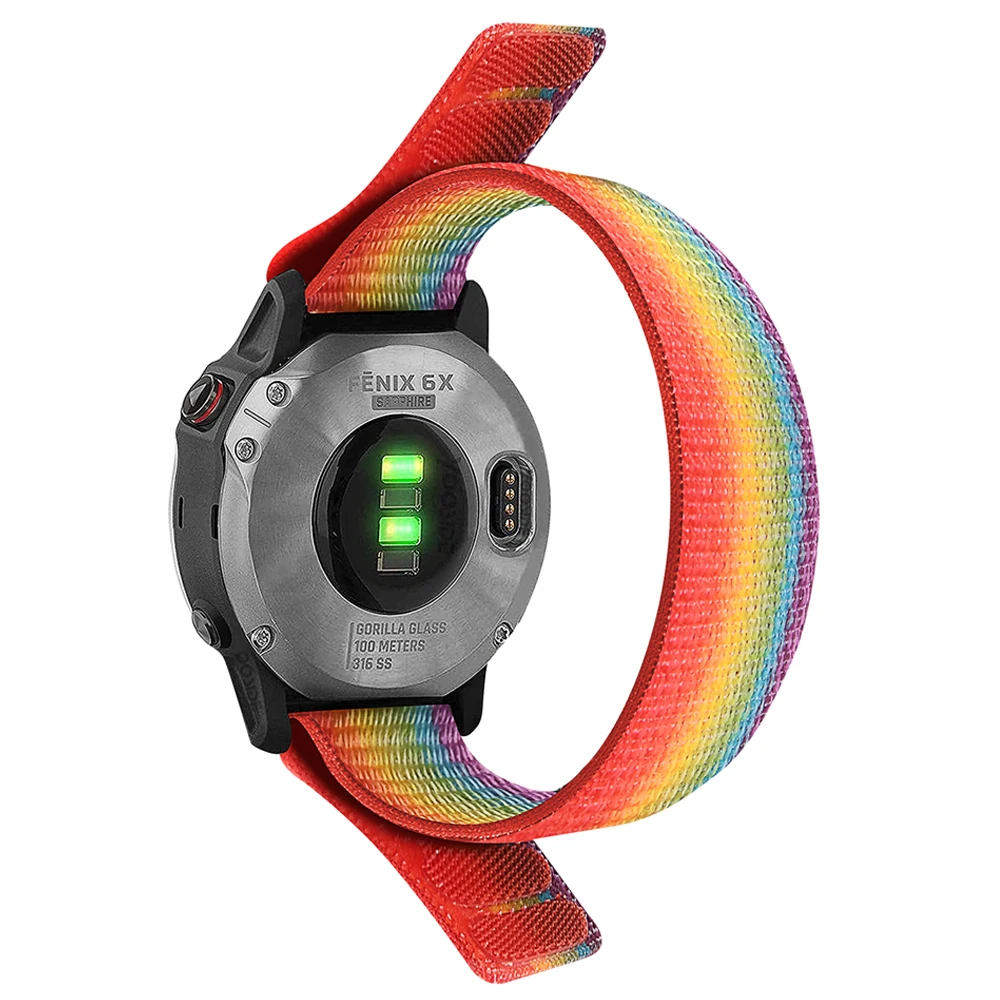 QuickFit 26 22mm Hook Loop Nylon Sport Woven Bracelet Strap