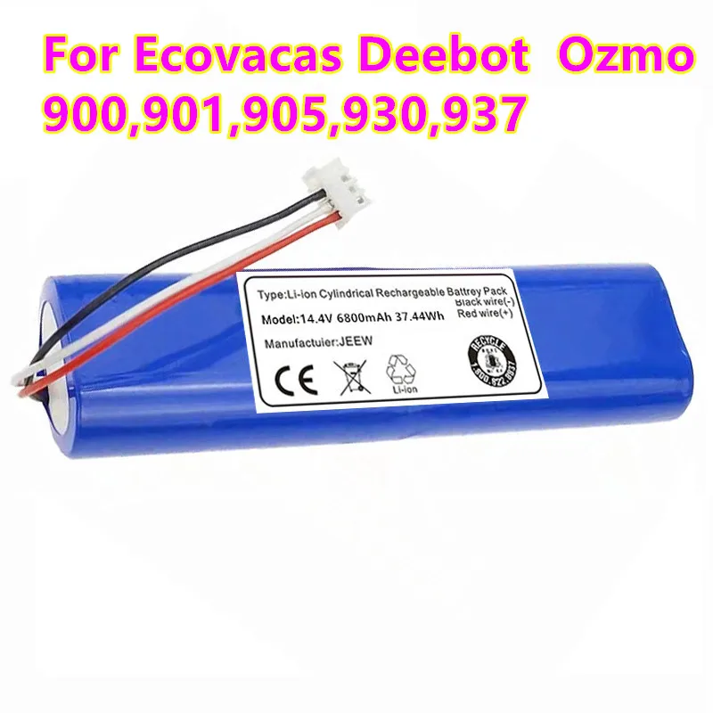 

100% new 14.4V 4800mAh Robot Vacuum Cleaner Battery Pack for Ecovacs Deebot Ozmo 900, 901, 905, 930, 937