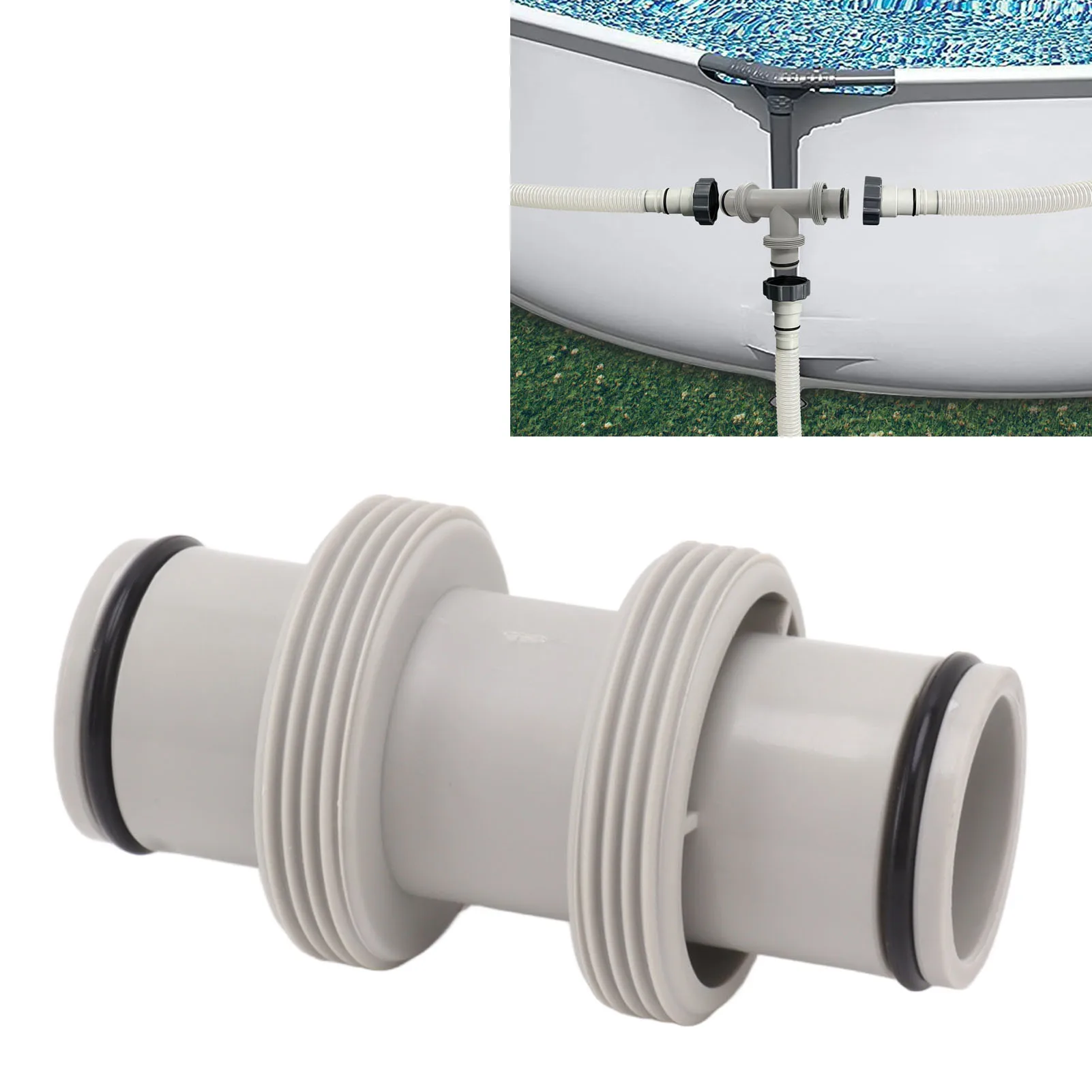 Swimming Pool Accessory Pool Hose Coupling Pool Hose Connector 1.5in To 1.5in Pool Hose Adapter Replacement Elastic Rubber Antileak Straight Joint for Salt System