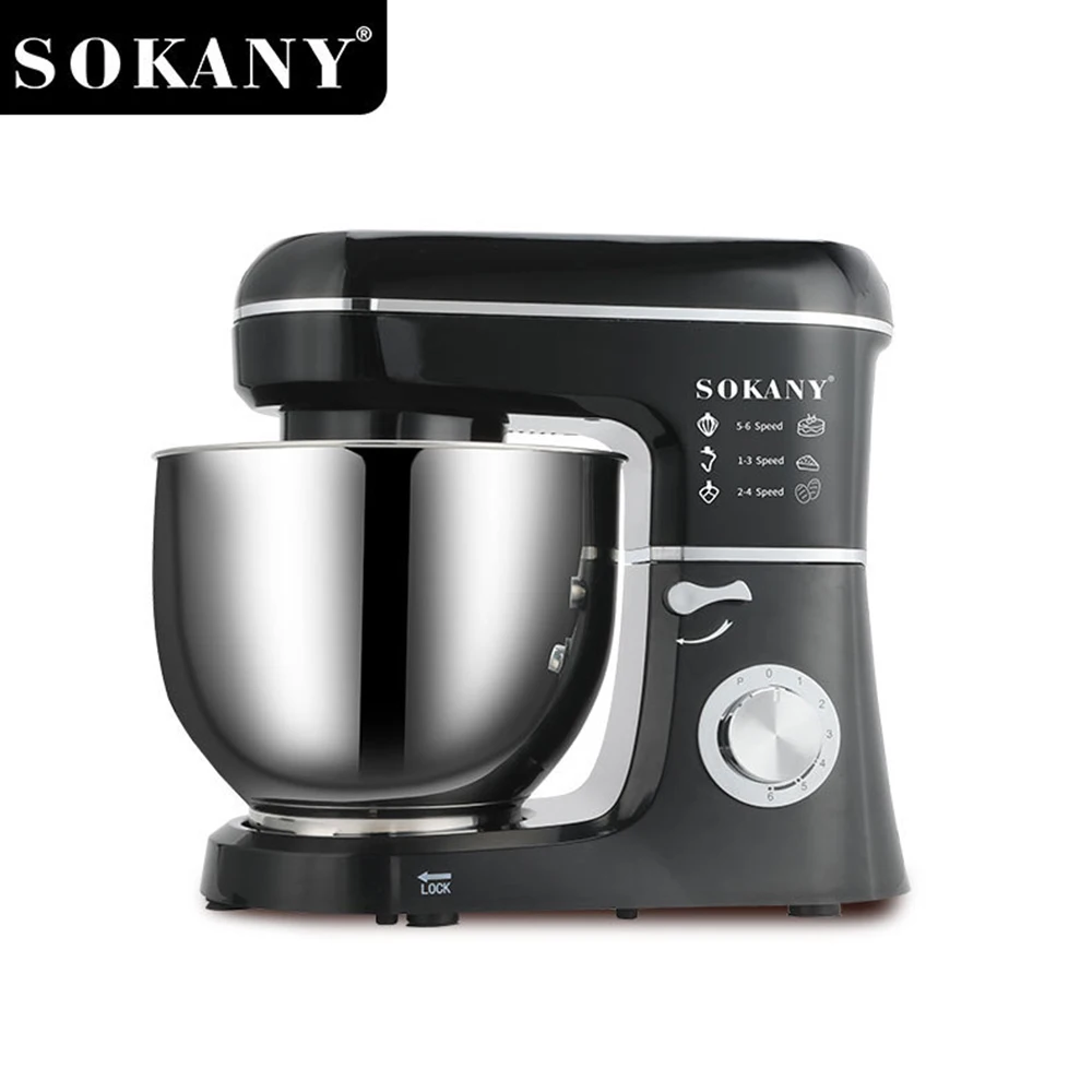 Kitchen Blender, 6-speed Control, Homogeneous Mixing of Ingredients, Dough Hook, Whisk and Blender for Baking, Cakes and Flours 6