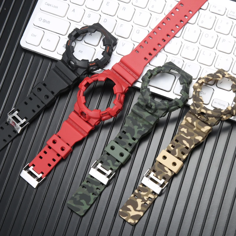 

Resin Strap Case Suitabl For G-Shock GA-700 GA-710 GA-735 Men's and Women's Camo Rubber Strap Watch Accessories