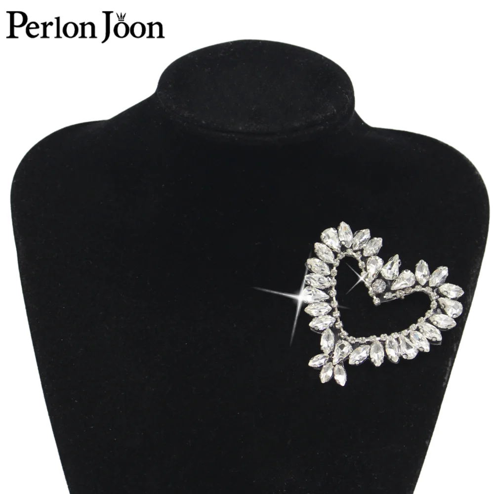 Luxus niedlichen Herz Applique Patch Kristall Strass für Hot Fix Aufbügeln DIY Kleider tasche Etikett Aufkleber Handwerk Dekoration yhx001 – Detail 2