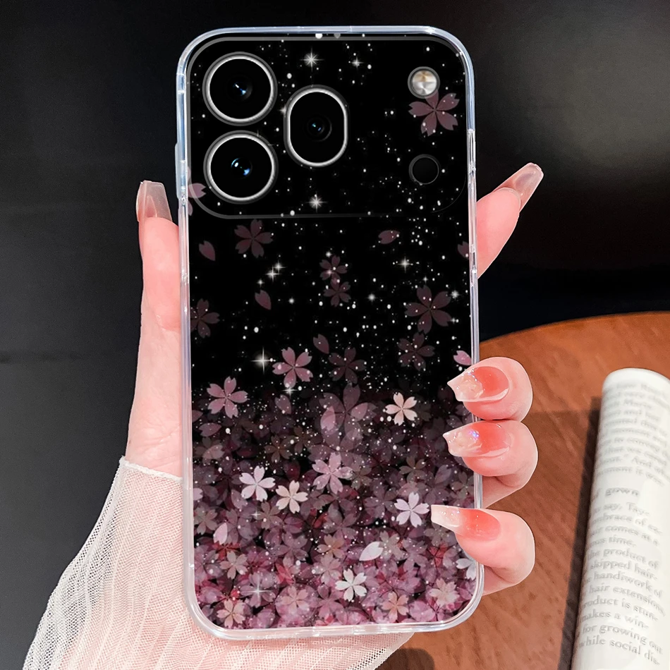 Clear Cool Stars Vibe Shockproof Silicone Phone Case