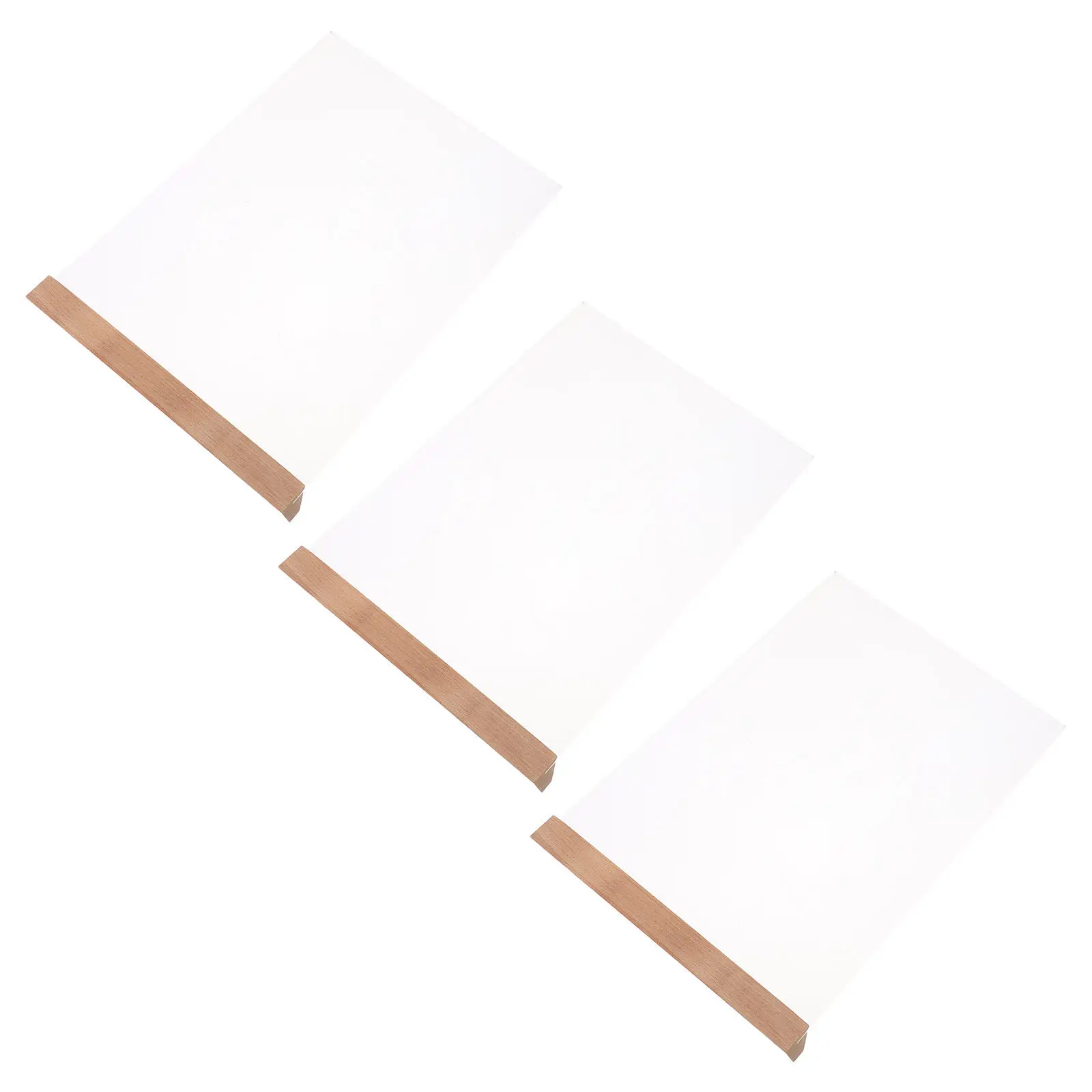 3Pcs 테이블 사인 홀더 L 모양 투명 아크릴 디스플레이 나무 베이스 독립형 메뉴 스탠드 데스크탑 포스터 홀더 A4 크기