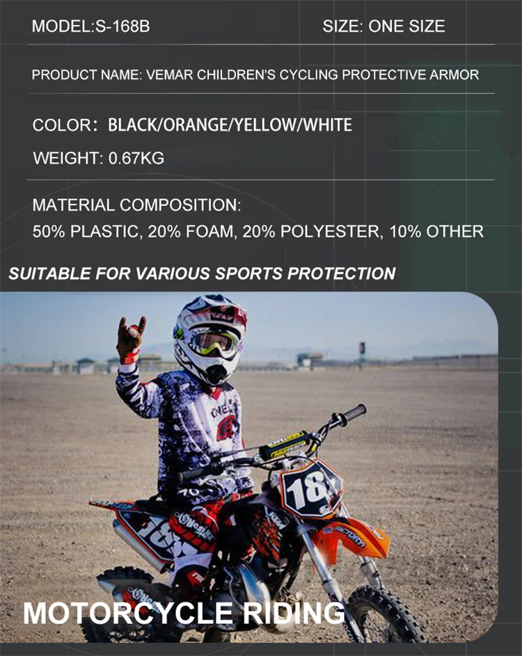 Motorcycle Children Body Armor Mesh Breathable Motocorss Cycling Vest lightweight Comfortable Fit Motorbike Vest Relfective