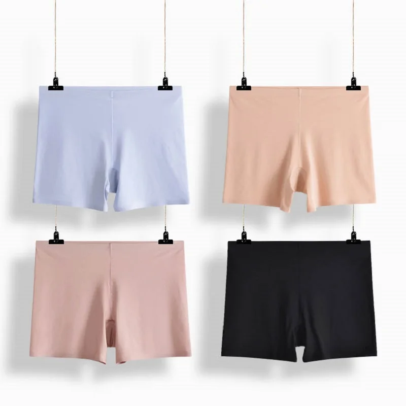 

Seamless Safety Shorts Ladies Lingerie Ice Silk Short Invisible Soft Short-Pants Antibacterial Boyshorts Female Intimates 4XL