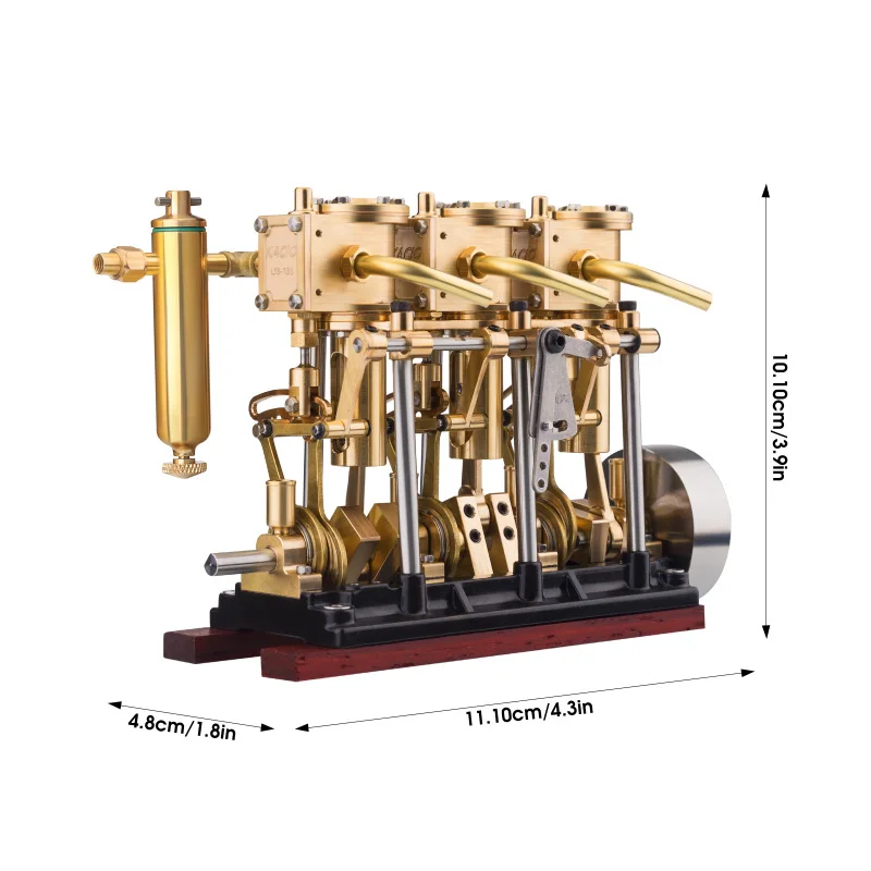 

KACIO LS3-13s high torque steam ship engine metal reciprocating steam engine scientific toy engine two cylinder three cylinder