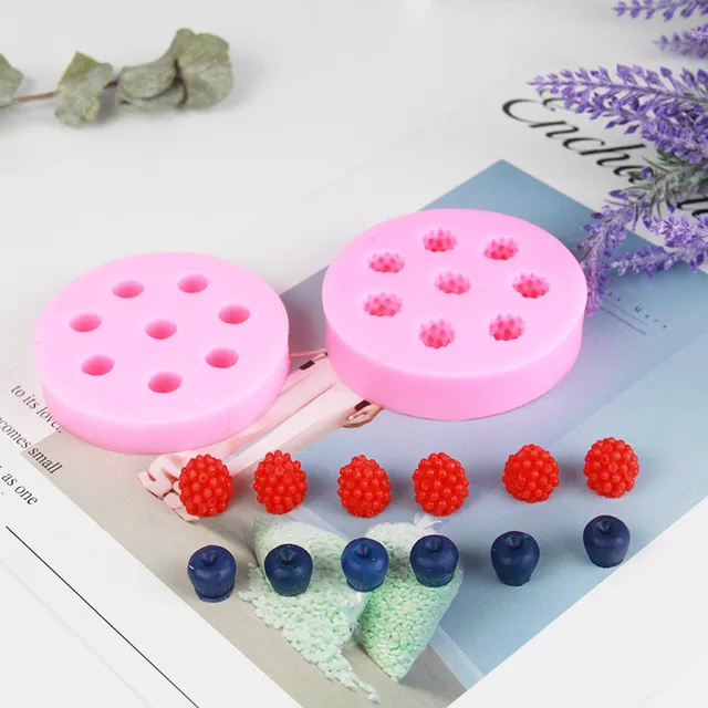 Áfonya Háztartási Sütőberendezések Deco Szilikon Penész Diy Málna Gyümölcs Fondant Sütemény Csokoládé Kézzel Készített Gyertya Szappan Formák - Image 2
