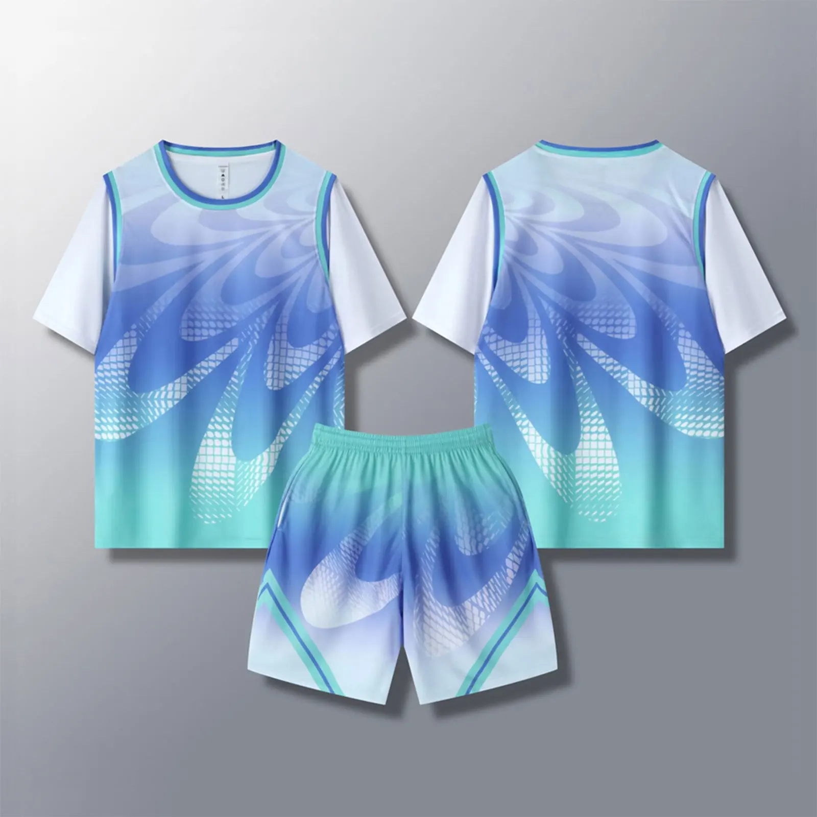 유니섹스 키즈 소년 소녀 농구 유니폼 팀 훈련 복장 스포츠 세트 반팔 축구 저지 탑 반바지 스포츠웨어