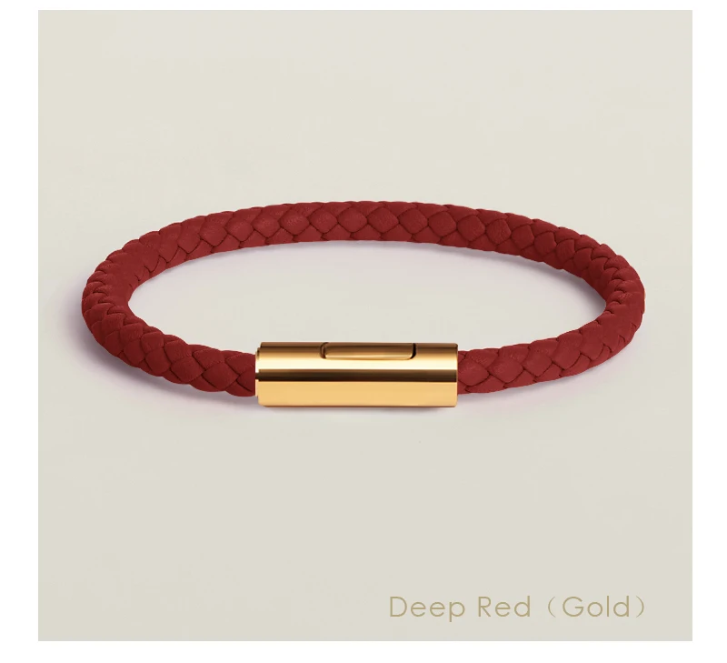 Klassisches Designer-Armband für Männer und Frauen, exquisites Armband, Edelstahl-Knopf-Lederarmband, handgewebt, weiblicher Schmuck, Geschenke, 15 Farben – Detail 20