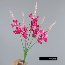 Elegant 42CM Artificial Lavender Plant for Home and Outdoor Decor (Rose red)