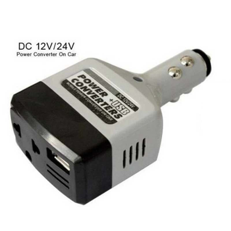 DC 12V 24V to 220V Car Power Inverter Converter with USB Charging Plug