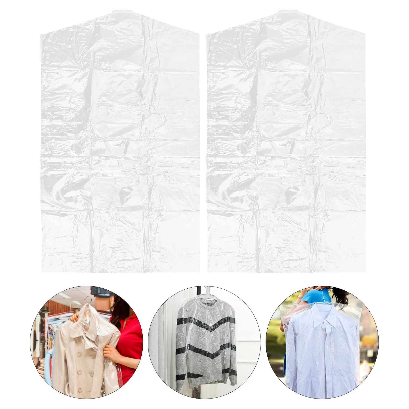 

60*100cm Clothes Dust Cover Disposable Dust Suit Bag Waterproof Garment Bags Wardrobe Hanging Clothing Coat Dust Cover