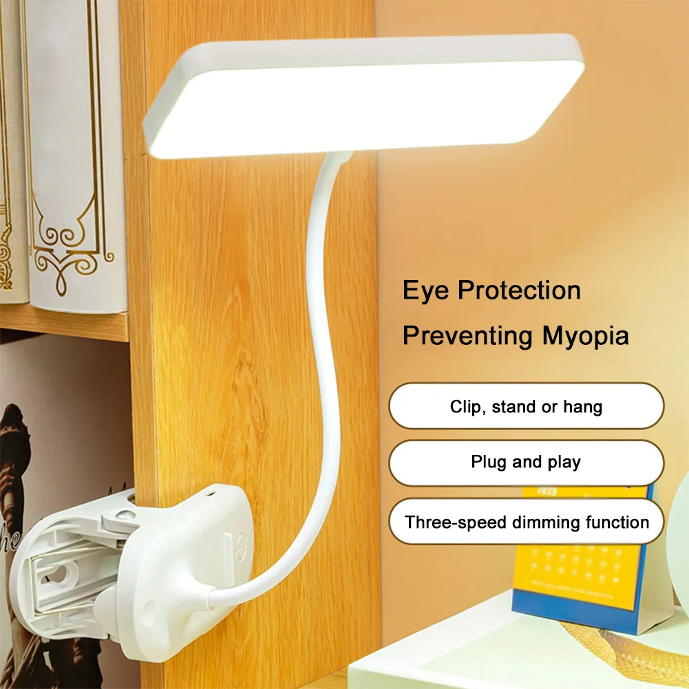 LED Reading Light Bendable Touch Lamp USB Charging Clip On Reading Lamp Multi-Function Small Night Lights for Bedroom Dormitory 2