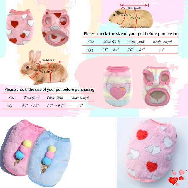 Warm Rabbit Clothes Soft Fleece Guinea Pig Vest Cute Small Pet Clothes Bunny Costume for Ferret Chihuahua Rabbit Accessories 5