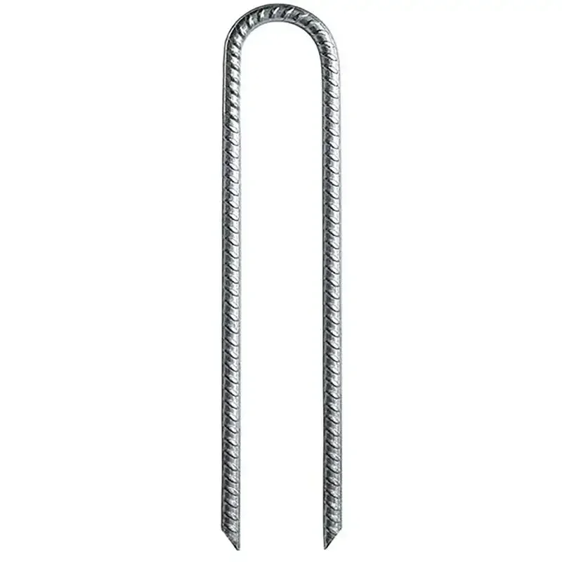 U Shaped Garden 12inch Long Gardening Edging Heavy Stakes Landscape Stakes Nail Ground Anchors Landscape Duty U Pins For Camping