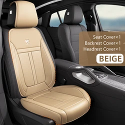 Premium Nappa Leather Car Seat Cushion Covers - Universal Fit Front Seat Protectors (BE front seat)