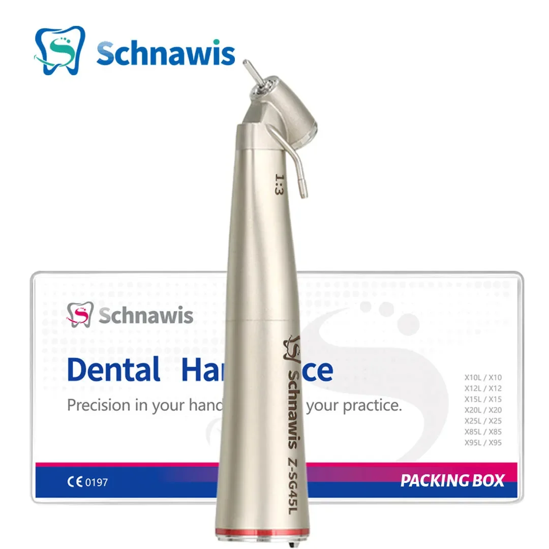 

Schnawis Dental Surgery Handpiece Medical Steel 45 Degree Angle Head 1:4.2 Increase High Speed Contra Angle Irrigation Water