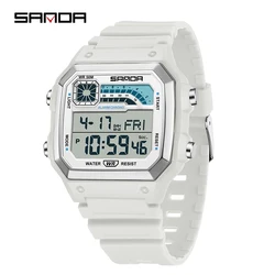 Men's Multifunction Waterproof LED Digital Sport Watch with Alarm and Chrono (6196 white)