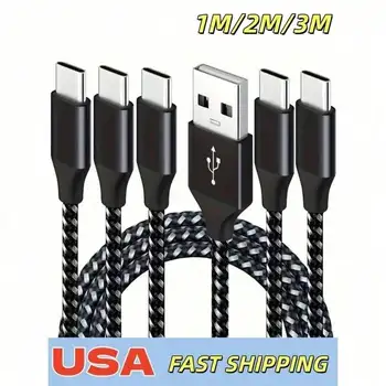 2pcs USB A to USB C Cable, Fast Charging Type C Charging Cable for Samsung S24 1