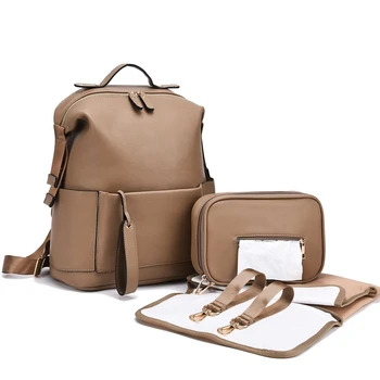 Leather Diaper Backpack Bag 1