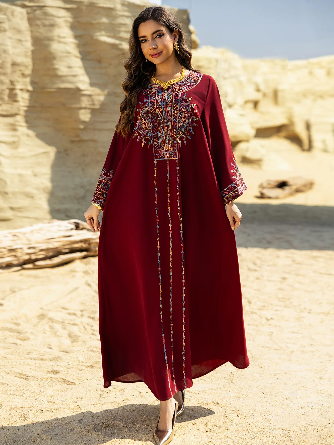 Embroidered dress for Eid for women, Islamic party abaya, caftan, robe, jellabiya, Morocco, Dubai, party caftan, festive large Ramadan.
