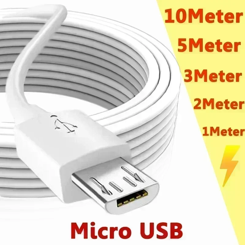프리미엄 초장 마이크로 USB 익스텐션 데이터 케이블, 카메라 태블릿 스마트TV용, 마이크로 USB 수-USB A 수 충전 코드, 10 m, 5 m, 3 m, 2 m, 1m 