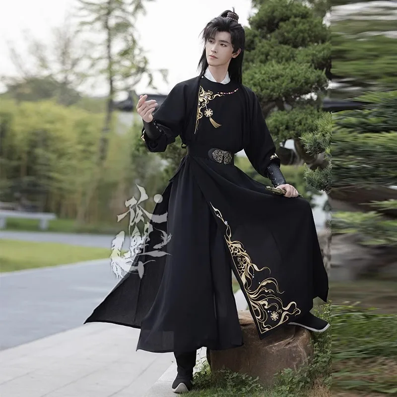 

Han Suit Men's and Women's Round neck Robe Han Element Chivalrous Ancient Embroidery Daily Suit China-Chic Ancient Clothes